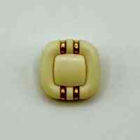 Set of Twelve Square Shank Buttons — Cream/Greenish with Gold-Tone Accents - Image 2