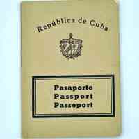 Cuban passport (República de Cuba — Pasaporte / Passport / Passeport), hard-cover booklet