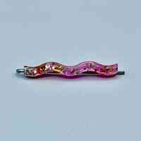 Confetti-lucite hair clip, pink ground (bobby-pin style)