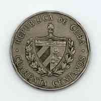Cuba 40‑centavos coin, 1962 (Camilo Cienfuegos) - Image 2