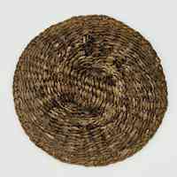 Round coiled plant-fiber coaster