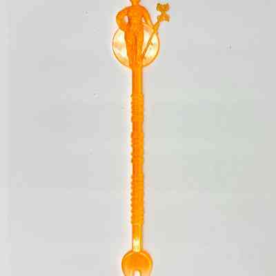 Havana Club Rum advertising swizzle stick with La Giraldilla finial — orange