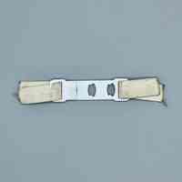 Brassiere strap component, elastic with plastic slide-and-hook adjuster