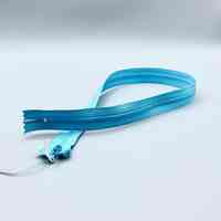 Invisible (concealed) zipper, light blue
