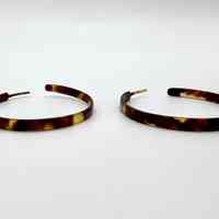 Pair of tortoiseshell (carey) hoop earrings