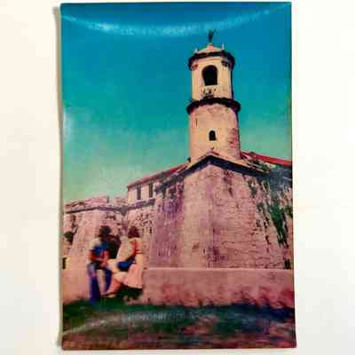 Lenticular 3-D tourist postcard — Castillo de la Real Fuerza, Havana (printed in Pyongyang, DPRK)