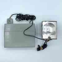 "ФИЛ/FIL" electronic photo flash — reflector head with separate power-supply block and 220 V mains plug