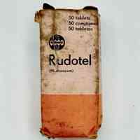 Rudotel (medazepam) tablets, boxed with bottle