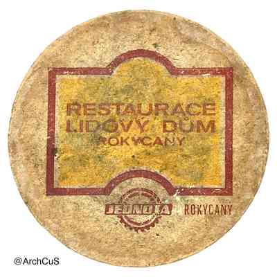 Beer Coaster — Restaurace Lidový dům, Rokycany (Jednota Consumer Cooperative)