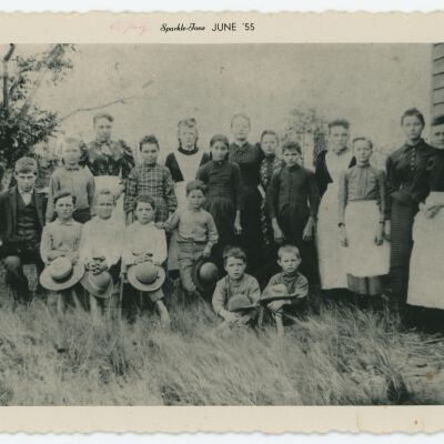 Miss Emily Burrows and her pupils