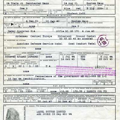Honorable Discharge Record