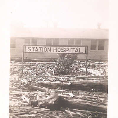 Debris in front of Hospital