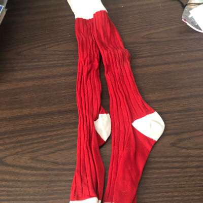 Red and White Cheerleader Socks