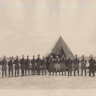Officers in front of Tent
