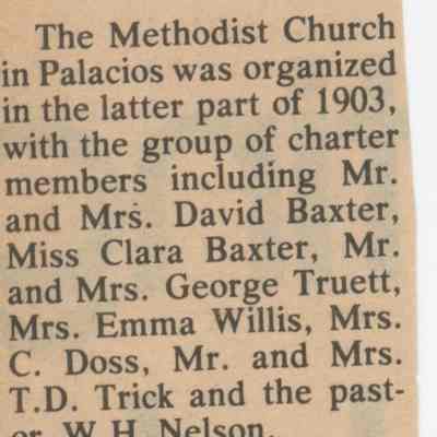 Methodist Organized in 1903
