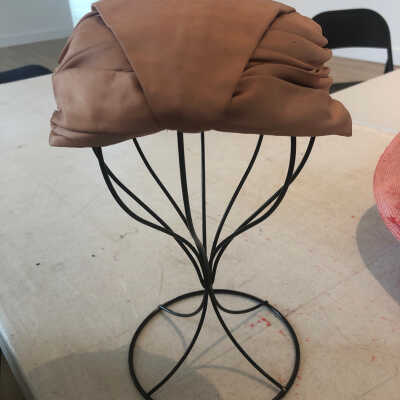 Beige Satin Hat