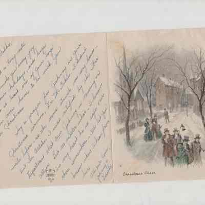 Card: "Christmas Cheer" Johnny and Dorothy to Folks