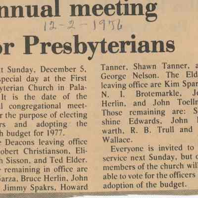 Annual meeting for Presbyterians