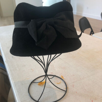 Black Felt with Ribbon and Bow