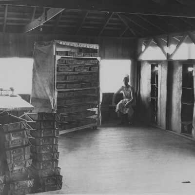 Woman in building
