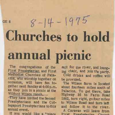 Churches to hold annual picnic