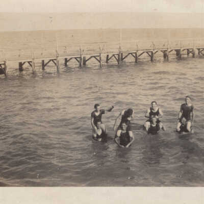 Boys swimming in Bay
