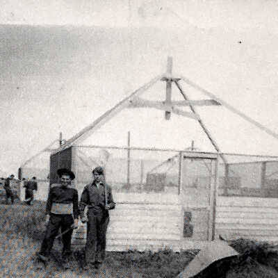 Two Soldiers in front of Tent