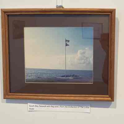 South Bay Seawall with Flag Post