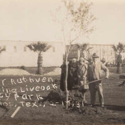 Mayor Ruthven Planting Tree
