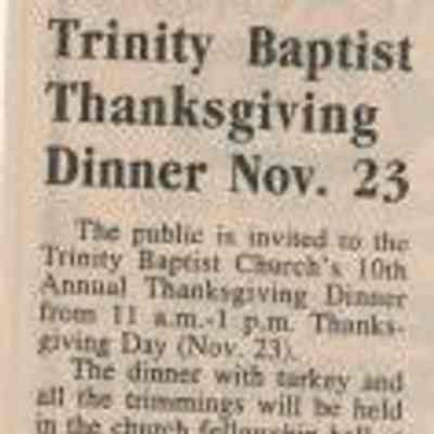 Trinity Baptist Thanksgiving Dinner