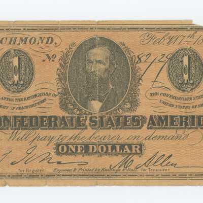 The Confederate States of America, One Dollar