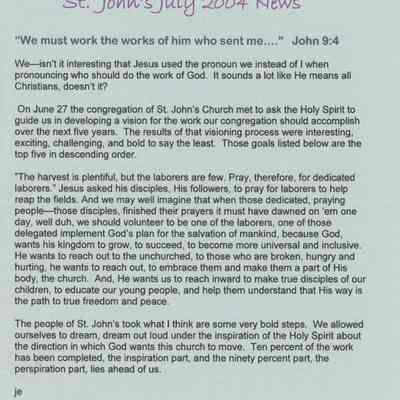 St. John's July 2004 News