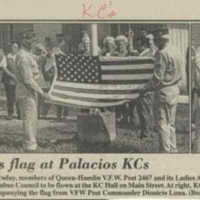 VFW presents flag at Palacios KCs