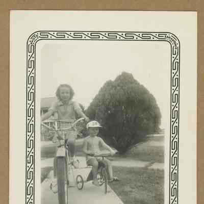 Claire and Buddy on Bicycles