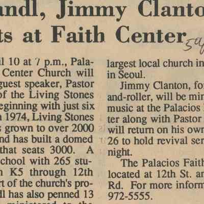 Al Jandl, Jimmy Clanton guests at Faith Center