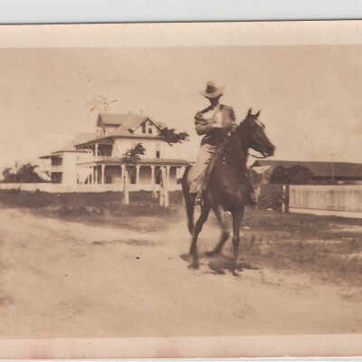 Street scene, Lady on horse