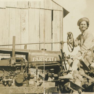 Dorothy on tractor