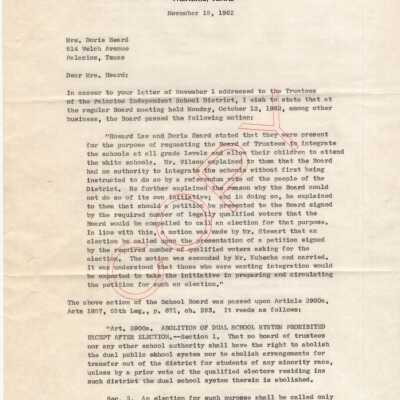Letter to Doris Heard