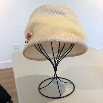 White Straw with Lace Hat