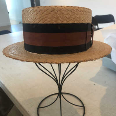 Straw Hat with Ribbon