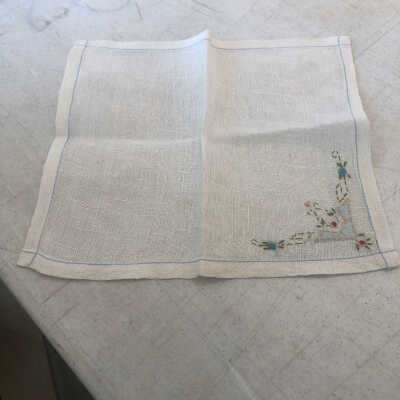 White Embroidered Hanke