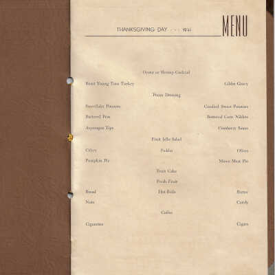 Thanksgiving Day Menu Program