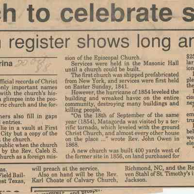 Christ Church to celebrate sesquicentennial