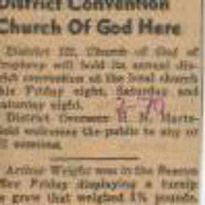 District Convention Church of God Here
