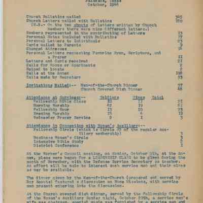 Defense Service Report First Presbyterian Church