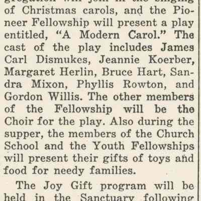 Christmas Program at Presbyterian Church scheduled for Sunday