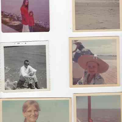 A collection of photos of a family
