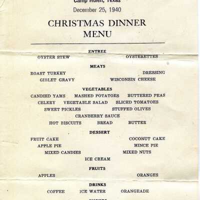 Christmas Dinner Menu