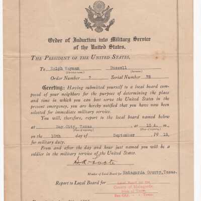 Order of Induction into Military Service of the United States