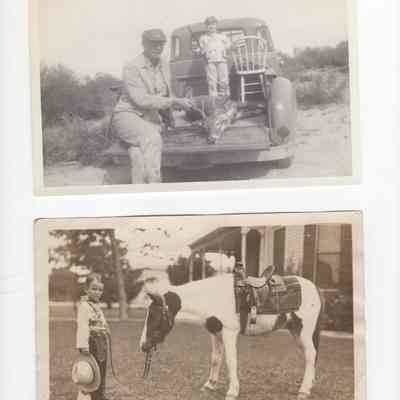 a child, a horse, and his grandpa?